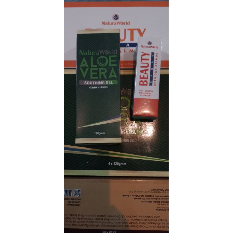 PAKET NATURA WORLD ALOEVERA &NATURA BEAUTY SPRAY DNA SALMON