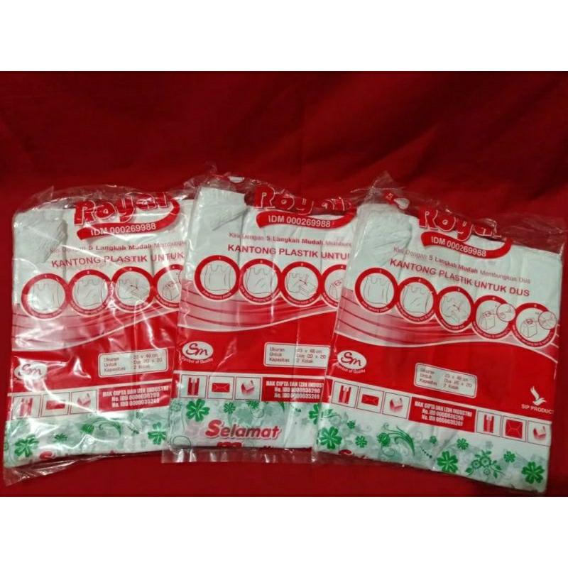 Kantong Plastik Dus 20x20 Plastik Hajatan Selamat Menikmati isi 50 Pcs Kresek Royal HD Selamat Menik