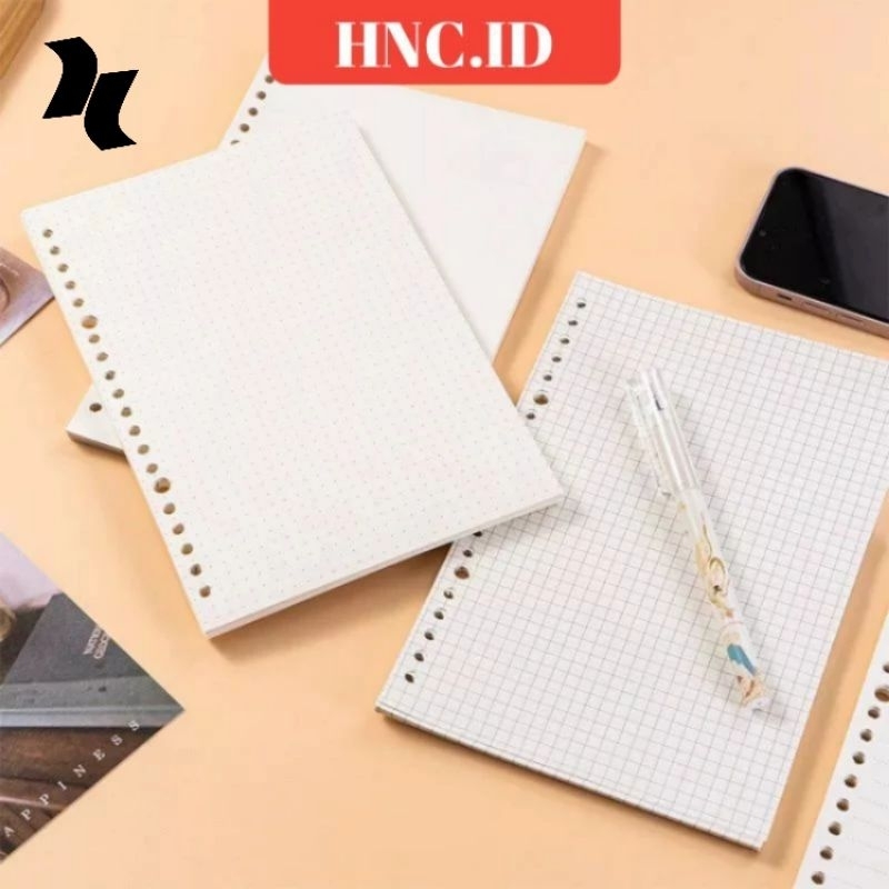 

[HNC] Loose Leaf Refill Binder Isi 25 Lembar 50 Halaman Bahan Bookpaper Cream