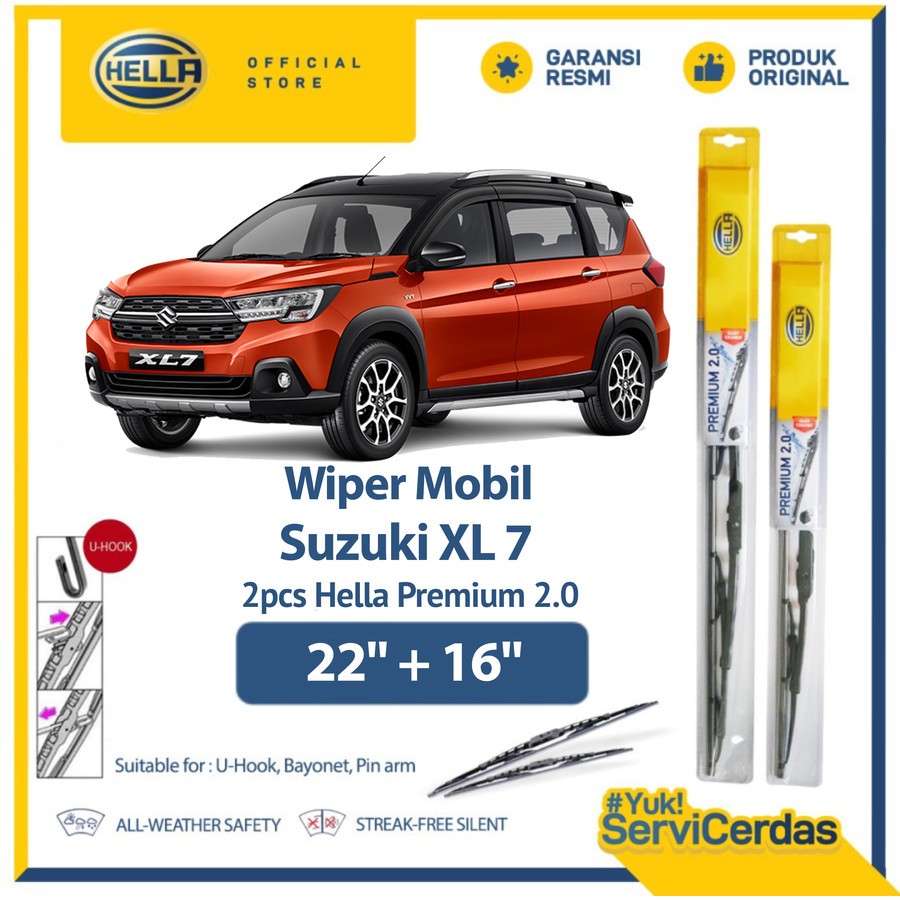 Wiper Mobil SUZUKI XL7 22” + 16” (2pcs) - HELLA Premium 2.0