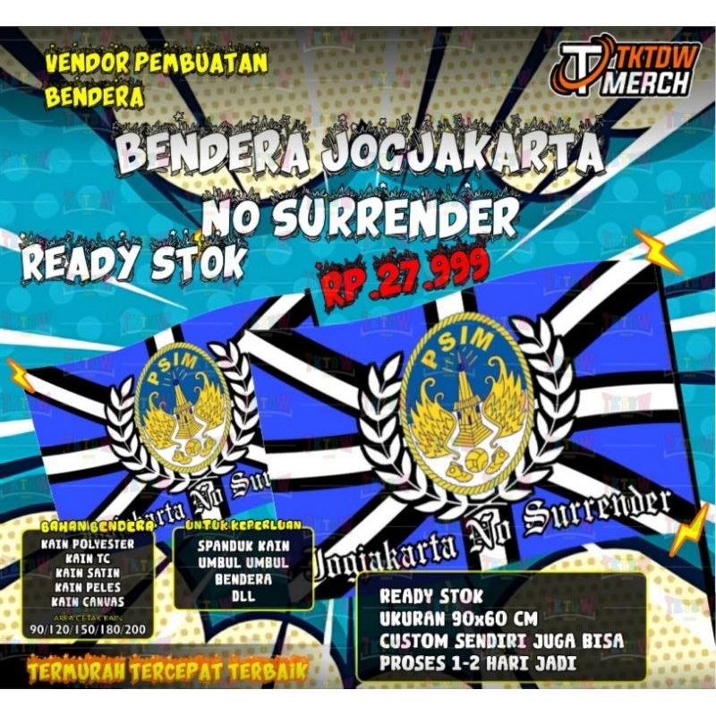 BENDERA PSIM YOGYAKARTA READY STOK DAN CUSTOM DESAIN
