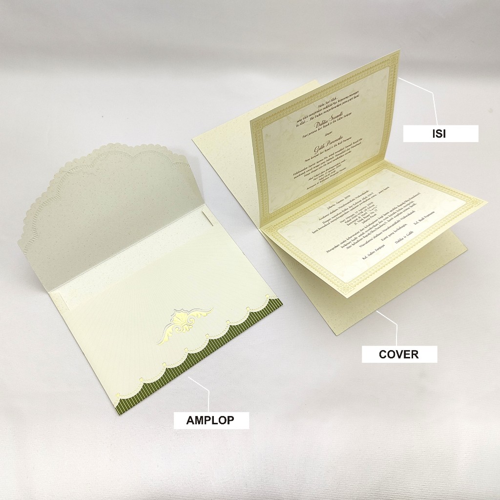 Undangan Pernikahan Premium yang Mewah & Cantik Erba 2319 dengan Amplop dan Isi Desain Elegan