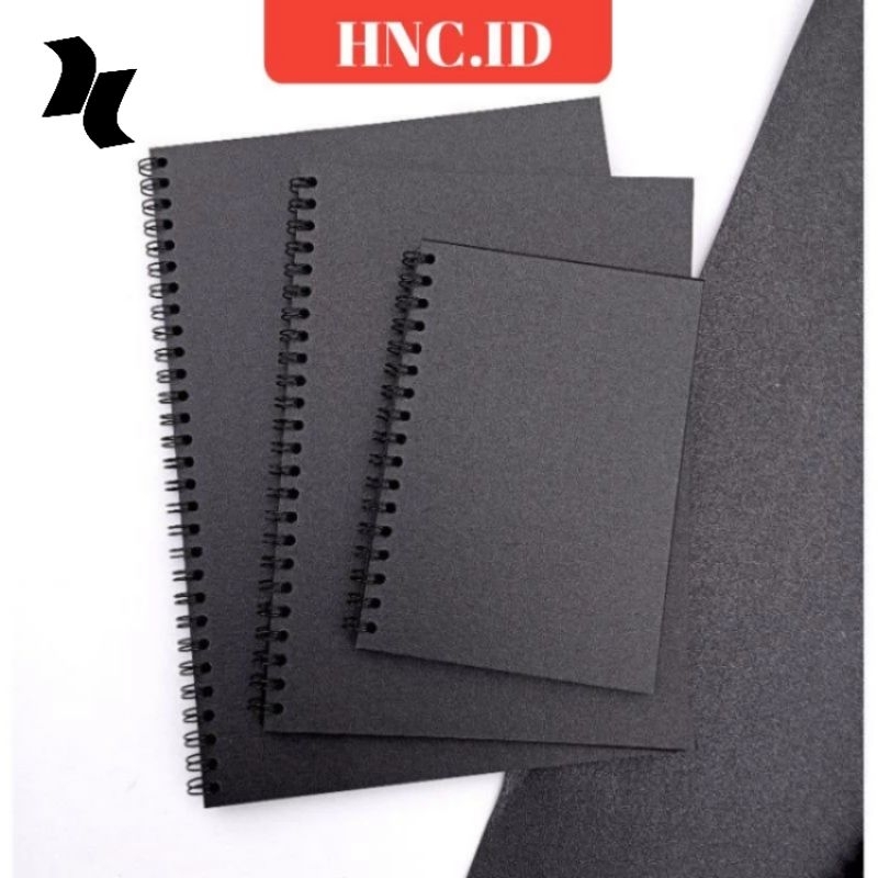 

(HNC) Notebook Hitam A6 Black Paper Plain Notebook Buku Kertas Hitam