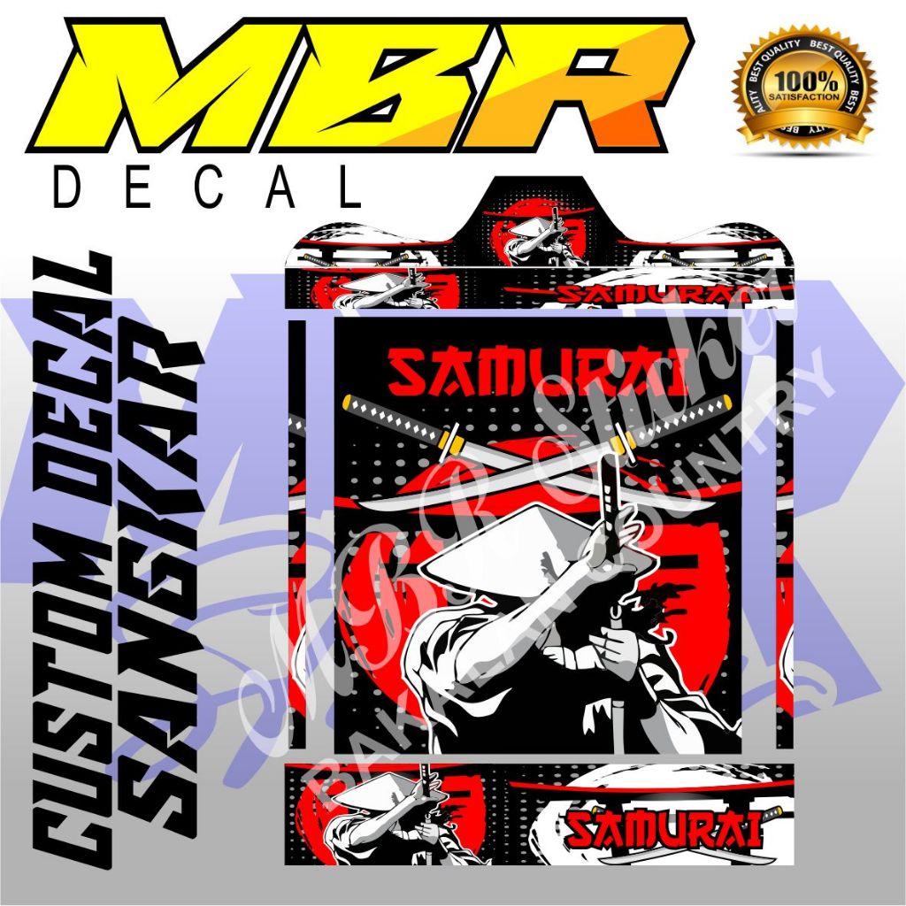 STIKER SANGKAR SAMURAI,DECAL SANGKAR SAMURAI,STIKER DECAL SANGKAR KOTAK CUSTOM,STIKER SANGKAR HITAM,