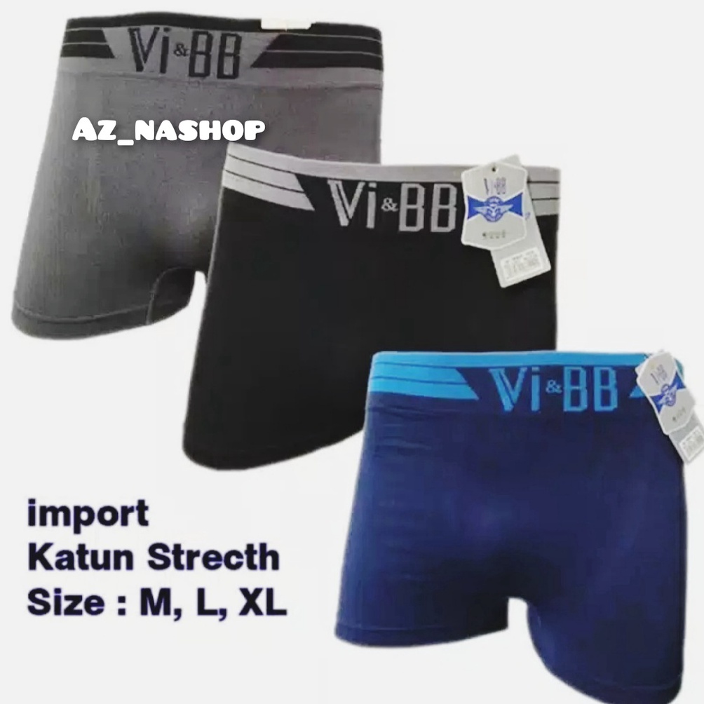 TERLARIS3 Pcs CELANA DALAM PRIA BOXER VBBBOXER PRIACELANA DALAM MODEL BOXER k PL6
