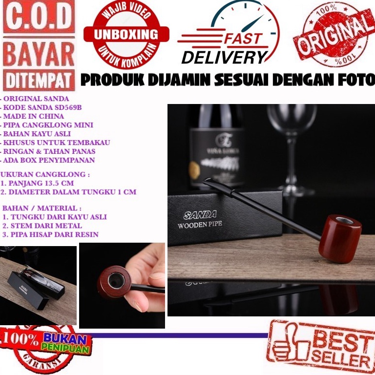 KODE E75J SANDA SD569B PIPA POPEYE MINI CANGKLONG KECIL BAHAN KAYU ASLI HOBI KOLEKSI