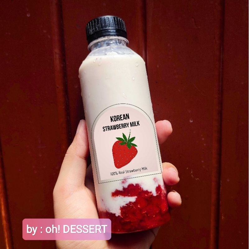 KOREAN STRAWBERRY MILK / susu stroberi korea , 100% real strawberry milk [by: ohDESSERT]