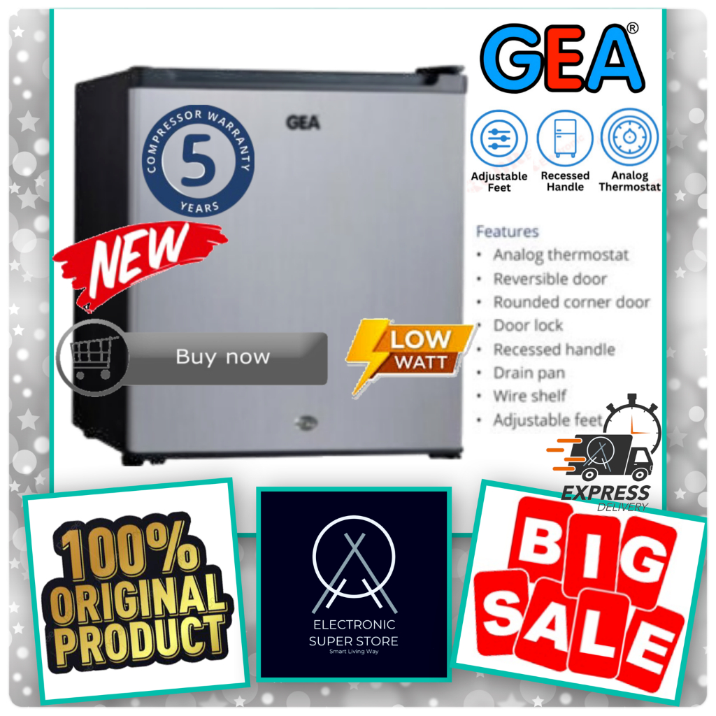 KULKAS MINI BAR GEA GMB-50 / GMB50 / GMB 50 PORTABLE RAK BESI 48L KULKAS MINI GEA LOW WATT