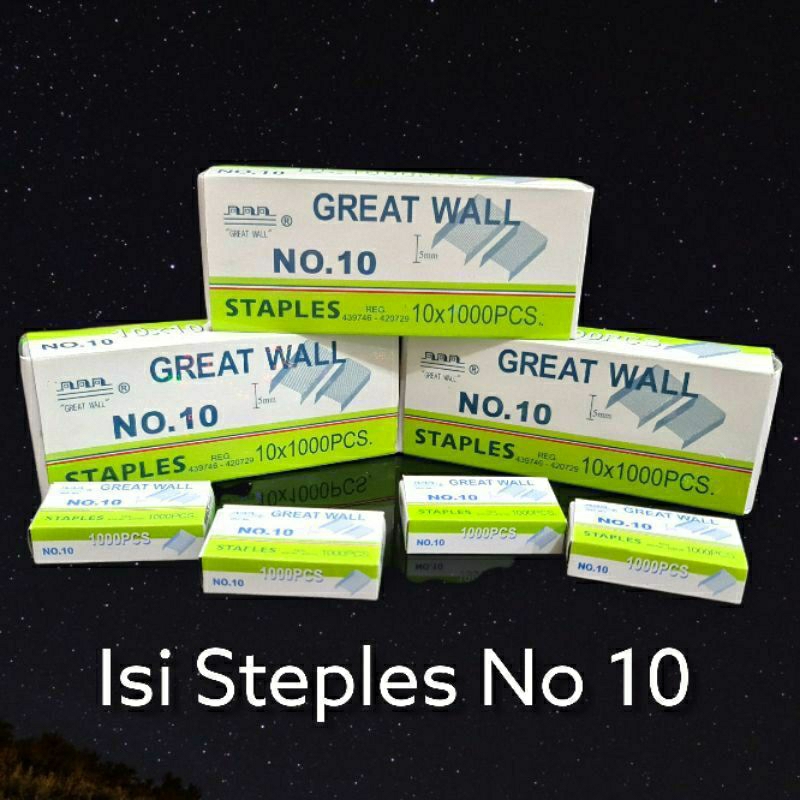 

Isi staples GREAT WALL kecilbarang ORI 100% 1 pack 10 pcs