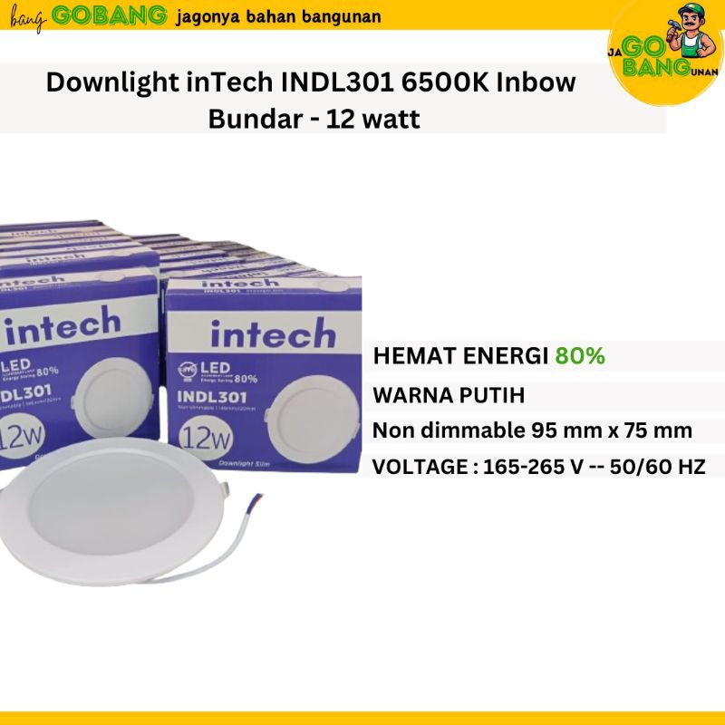 LAMPU DOWNLIGHT LED 12 WATT INTECH