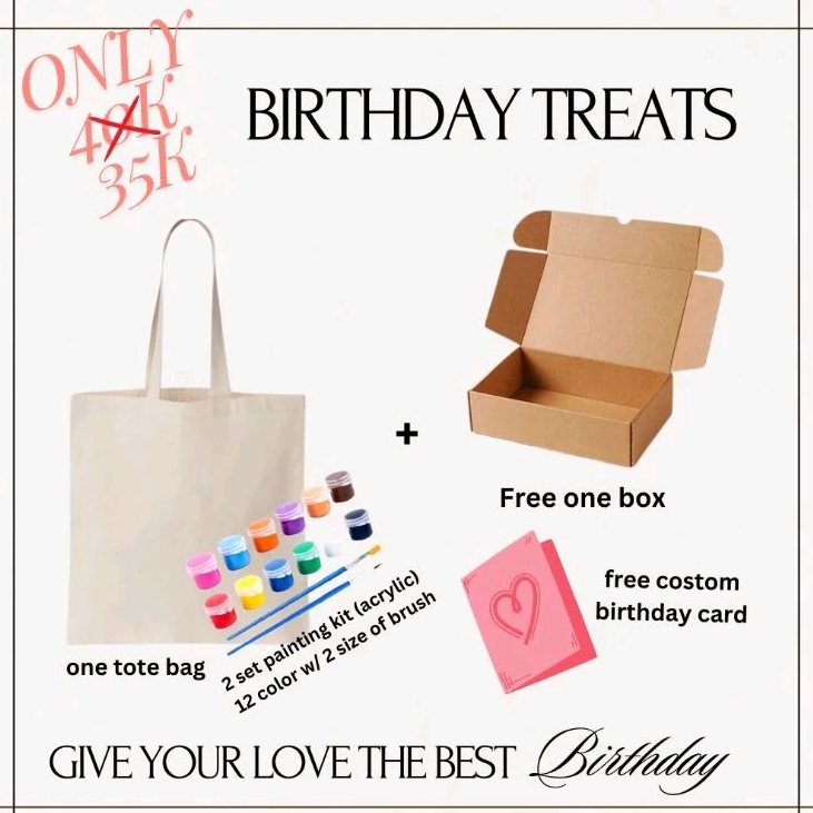 

BIRTHDAY TREATS TOTEBAG PAINTING KIT | KADO SATU SET MELUKIS TOTEBAG