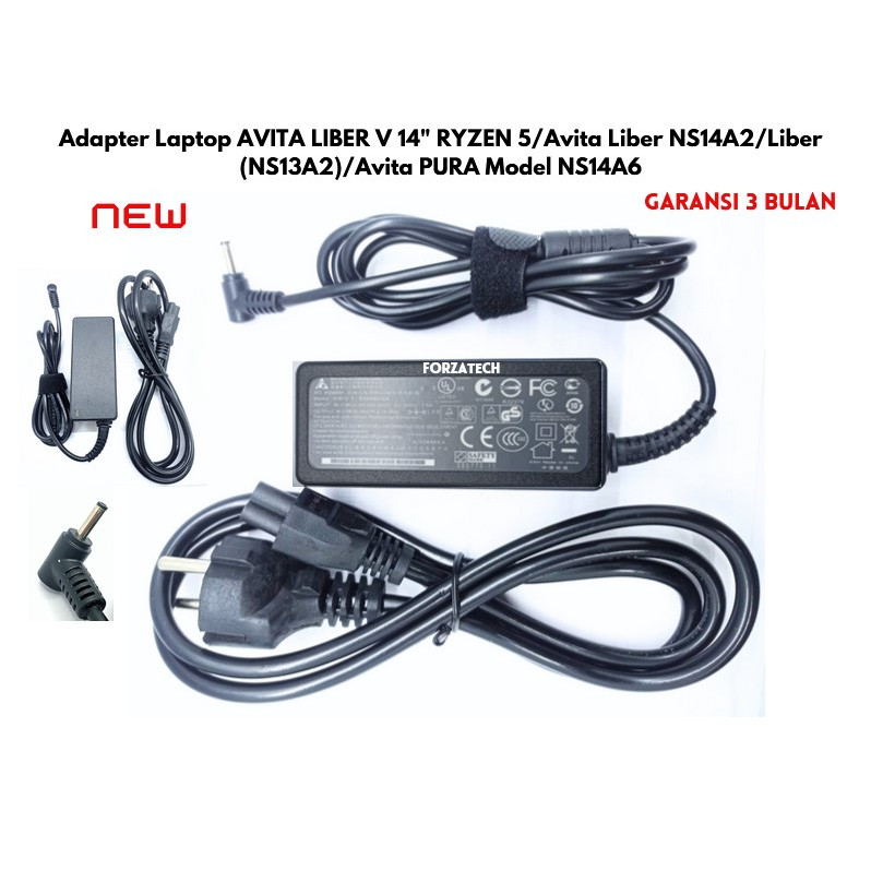 Ready Adapter Charger Casan Laptop AVITA LIBER V 14" RYZEN 5/Avita Liber NS14A2/Liber (NS13A2)/Avita