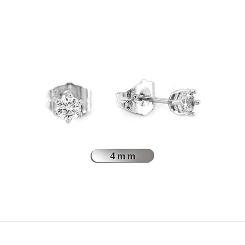 Anting Titanium anting tusuk permata putih