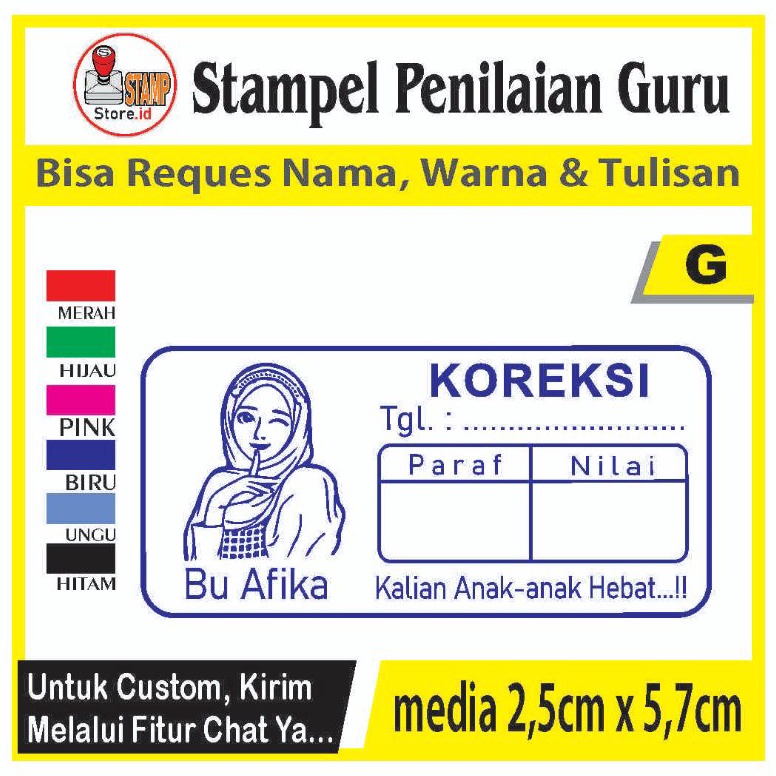 

Silahkan Beli Stempel penilaianganti nama gambar dan warnacap guruSTAMPELBUGURU