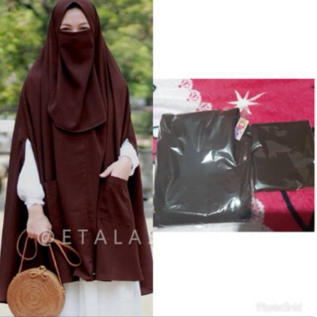 Preloved Khimar hitam / black by aishahijab.id