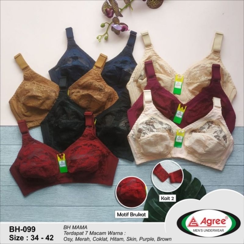 1PC BH MAMA TALI LEBAR// BRA. AGREE 099 TANPA KAWAT/ BH BURKAT