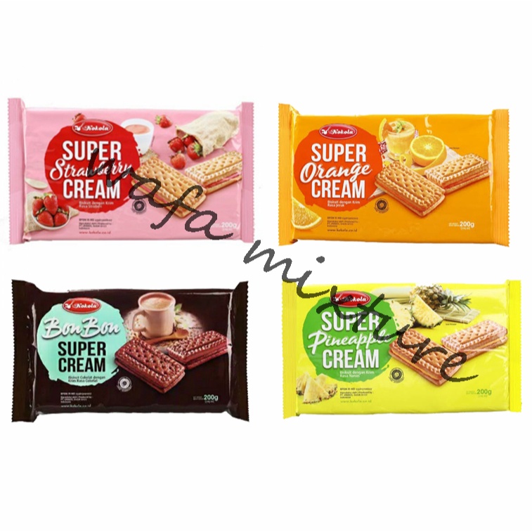 

BONANZA Bsikuit Kokola Super Cream Sandwich Coklat Orange Strawberry Pineaple 18grm cocok u bingkisan hajatan acara nikahan hampers parcel lebaran idul Fitri