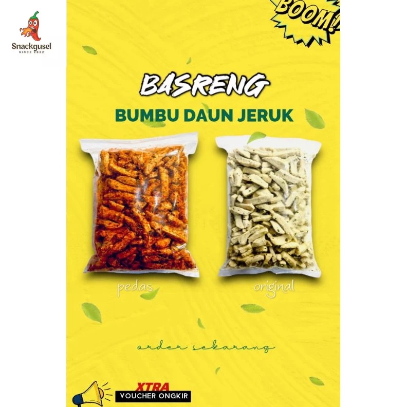 

BERKUALITAS BASRENG PAKET HEMAT PEDAS ORIGINAL DAUN JERUK