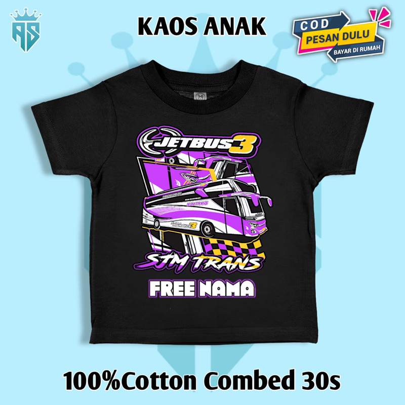 Kaos Anak Bis Telolet Jetbus/Baju Anak Bis Basuri Kekinian