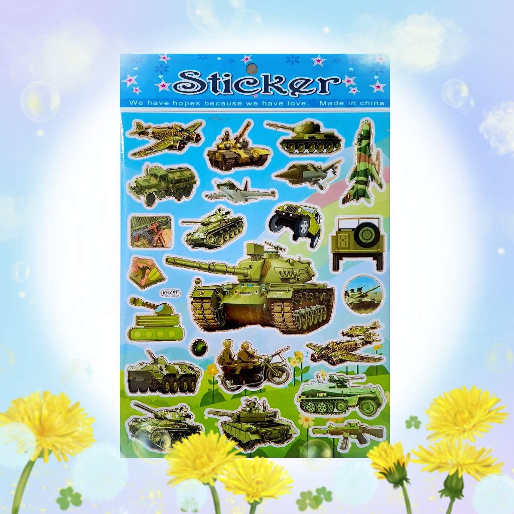 

Stiker Laser Gambar Tempel Laser Sticker Anak Edisi Mobil Perang Tank