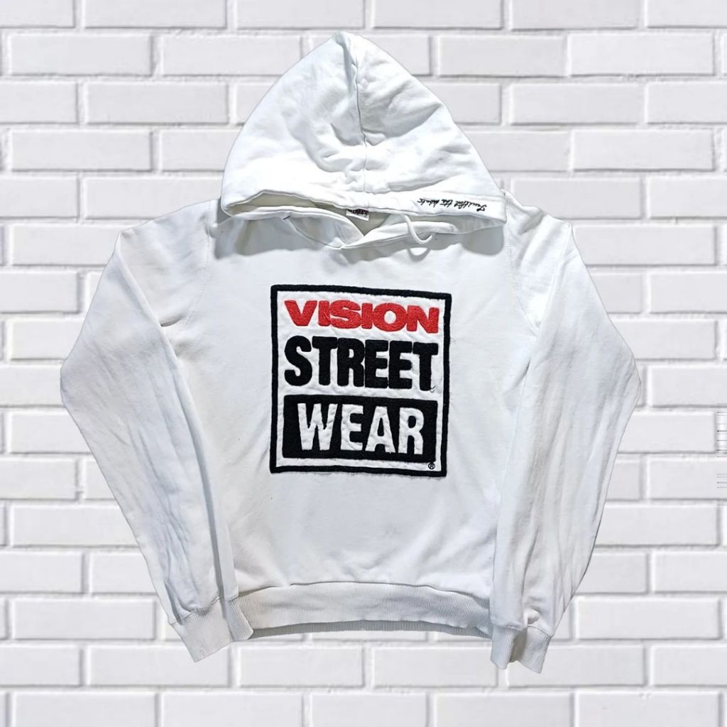 HOODIE VISION STREET WEAR ORIGINAL , SIZE S (SECOND BRANDED) PUTIH, HD0054
