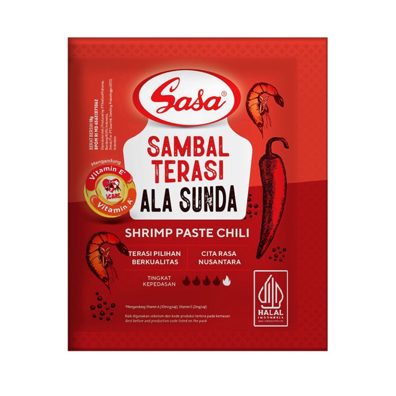 

Sasa Sambal Terasi Ala Sunda kemasan isi 10 x 18 g