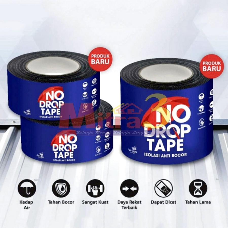 NO DROP TAPE Isolasi Anti Bocor / Lakban Plester Lem Penambal Tambal Seng Atap Pipa