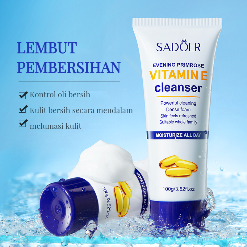 SADOER Vitamen E Cleanser Skin Energizing & Brightening Face Wash 100ml  Sabun Cuci Muka Oily Acne P