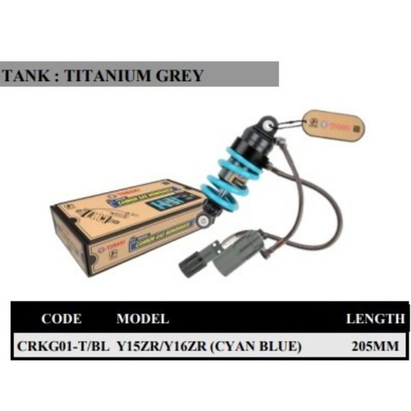ORIGINAL TOBAKI RACING CANNON MONOSHOCK ABSORBER YAMAHA MX-KING 205MM