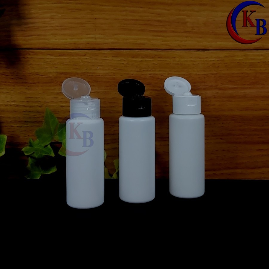 BOTOL FLIPTOP 60 ML SMOOTH  NECK 24 / BOTOL PLASTIK HDPE PUTIH 60ML