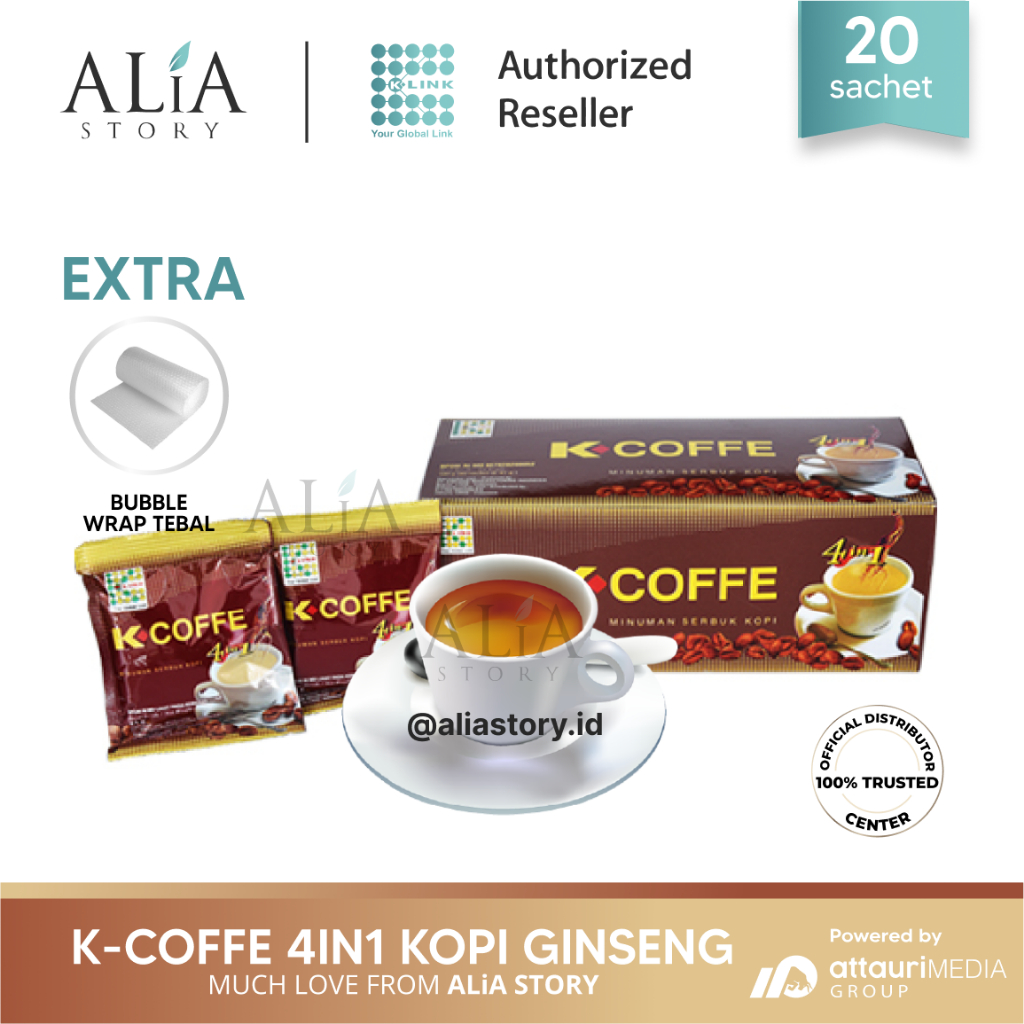 K COFFE 4in1 K Link Original BPOM Halal (1 Box isi 20 Sachet) Kopi Penambah Stamina Pria Dewasa Kopi