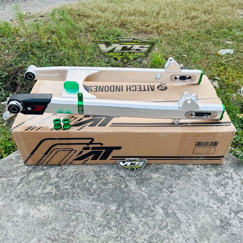 AREM TIGER AITECH CNC swing arm tiger AITECH ORIGINAL SILVER manisan hijau