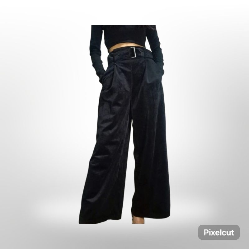 Gu uniqlo velvet culot pants