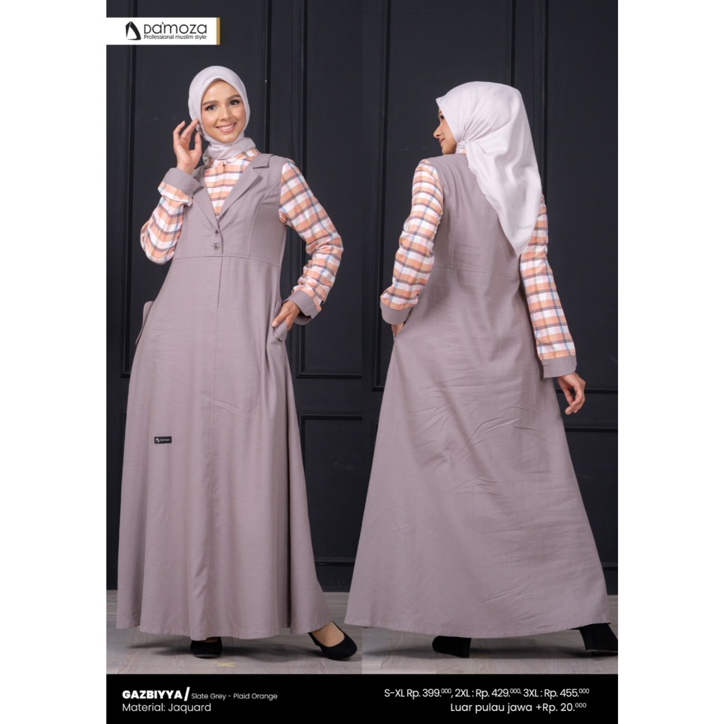 Gamis DAMOZA GAZBIYYA SLATE GREY | Gamis Katun ORI DAMOZA | COD