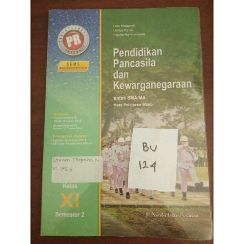 

PENDIDIKAN PANCASILA DAN KEWARGANEGARAAN UNTUK SMA/MA KELAS XI SEMESTER 2(BU124)