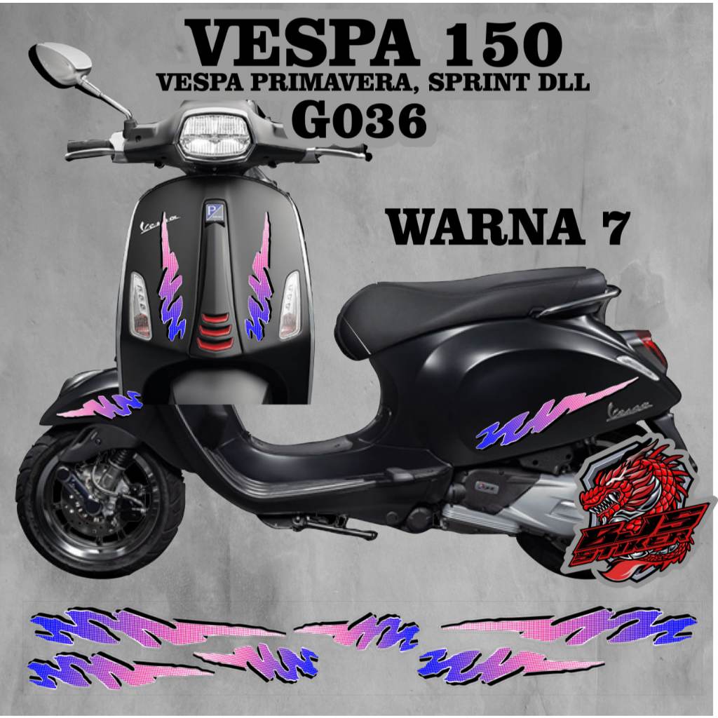 Stiker Sticker Vespa 150 Vespa Primavera Vespa sprint g036 - Stiker Sticker Decal Vespa 150 Vespa Pr
