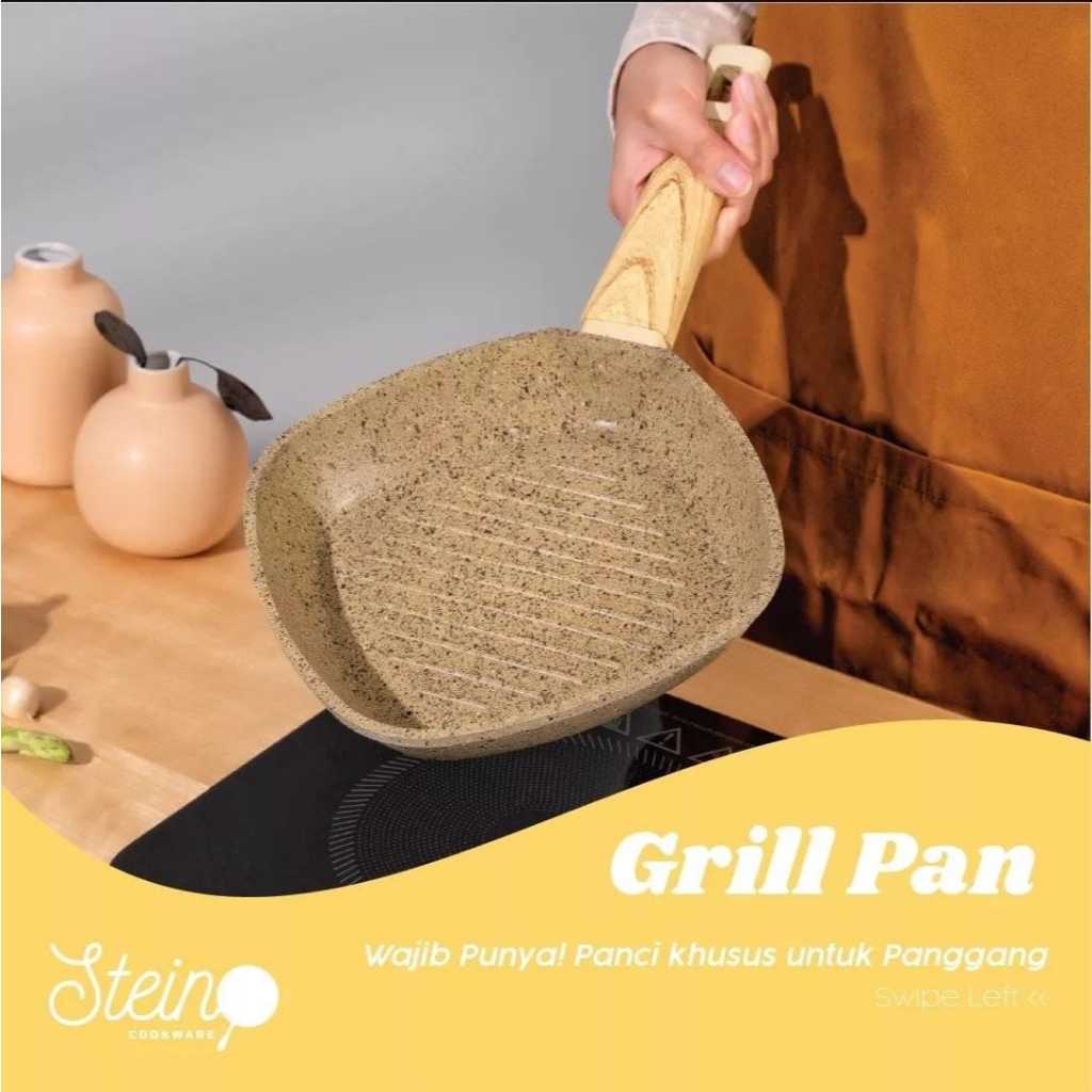 Steincookware Wajan Panggangan Anti Lengket Grill Pan Granite Onyx Series 20 cm
