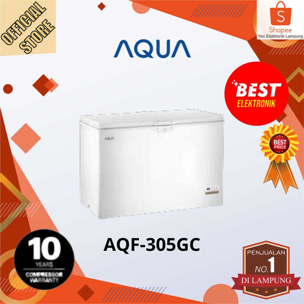 Chest Freezer AQUA AQF-305GC AQF 305GC Chest Freezer Box Lemari Pembeku 290Liter