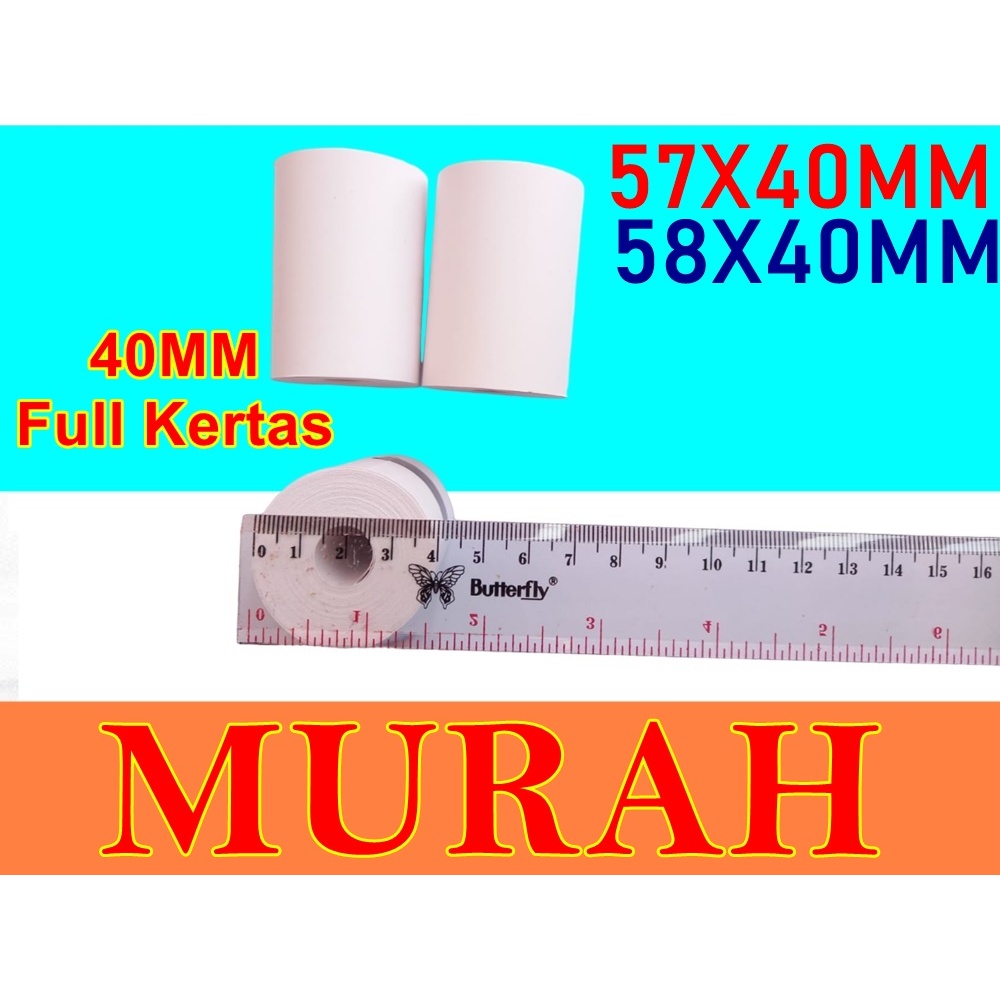 

1ROLL KERTAS STRUK THERMAL 57X40 PAPER ROLL MINI 58x40 mm