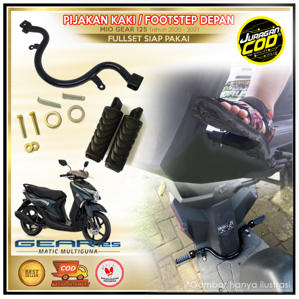 Pijakan Kaki depan / Foostep Yamaha Mio Gear S 125cc bluecore 2020-2025 Fullset siap pakai tebal