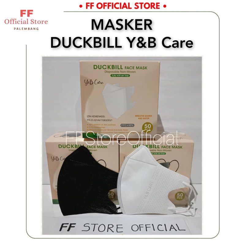 Y&B CARE MASKER DUCKBILL 3 PLY (HITAM)