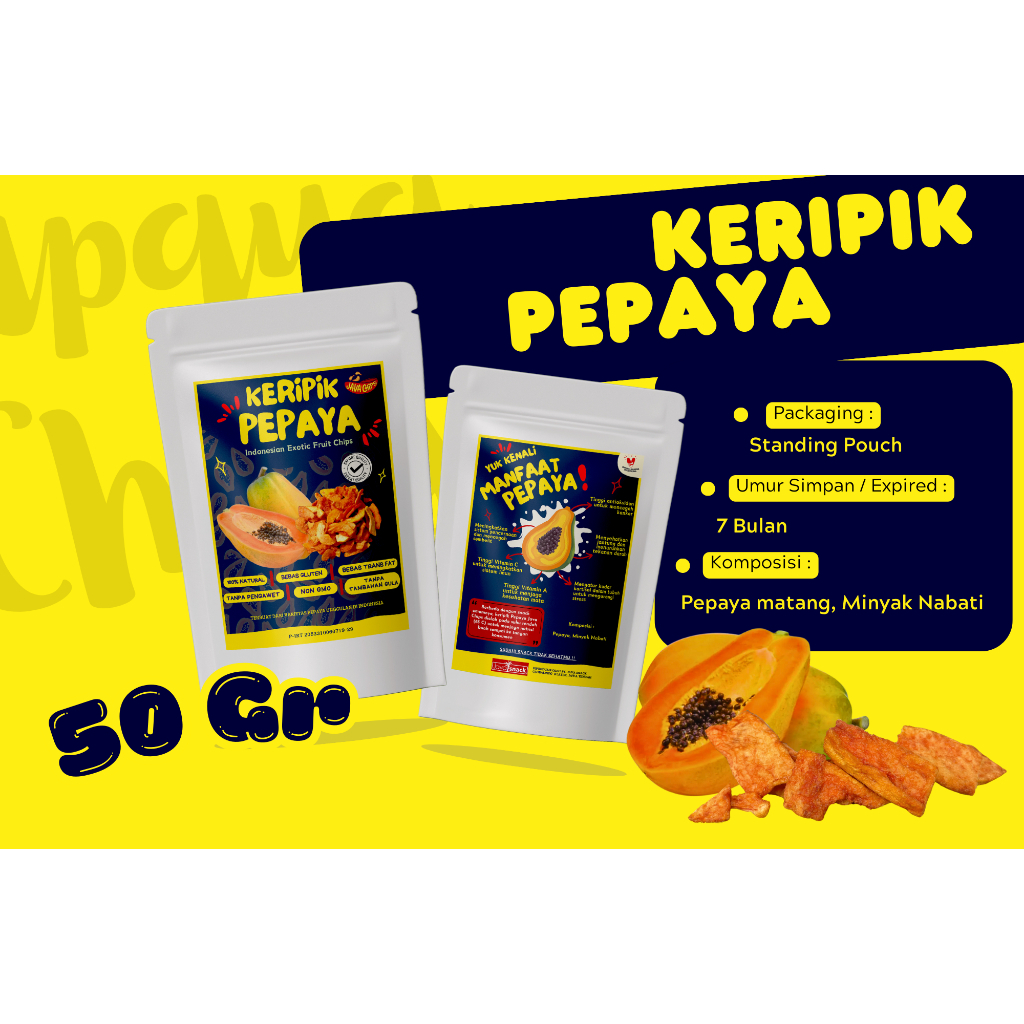 

JAVACHIPS- KERIPIK PEPAYA DENGAN METODE VACUUM FRYING TANPA PEWARNA, PEMANIS, GULA TAMBAHAN, PENGAWET, NUTRISI TETAP TERJAGA, AMAN UNTUK ANAK KECIL- SNACK SEHAT