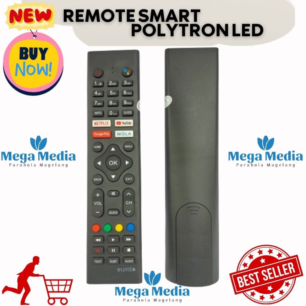 Remot Remote TV Polytron LCD LED android smart TV