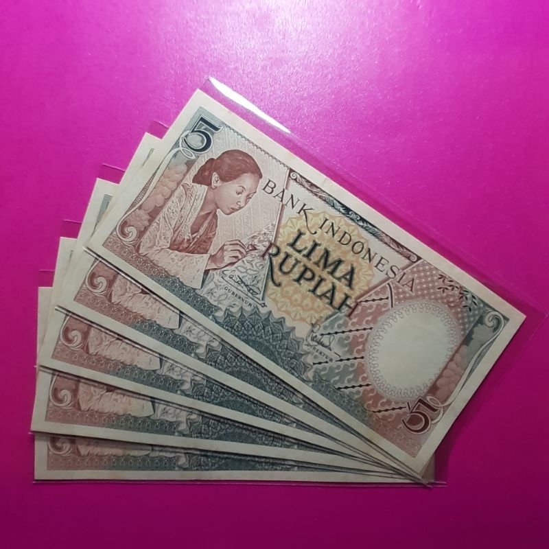 uang kuno 5 rupiah pekerja