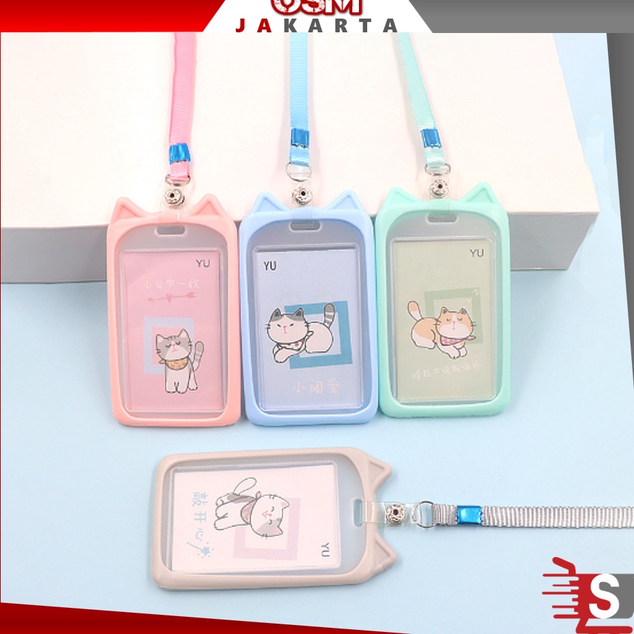 

Get It Now OSM JKT 577 Name Tag Lanyard Gantungan Kartu Motif Kuping Id Card Holder Akses MRT Busway EMoney Bentuk Karakter Warna Pastel