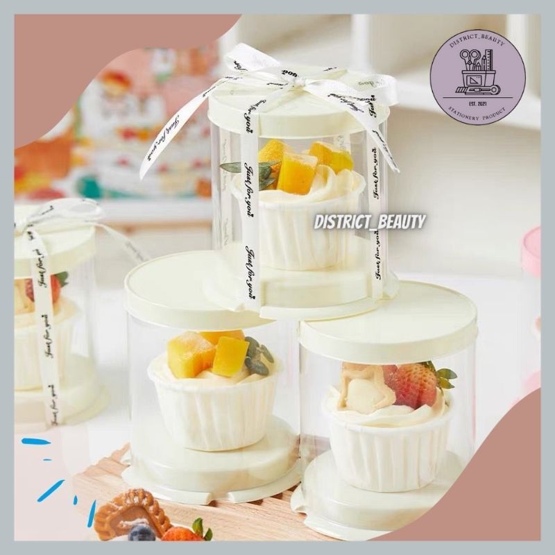 BOX CUPCAKE TEMPAT BOX MIKA ROUND CUPCAKE Plastik Cupcake Box Min