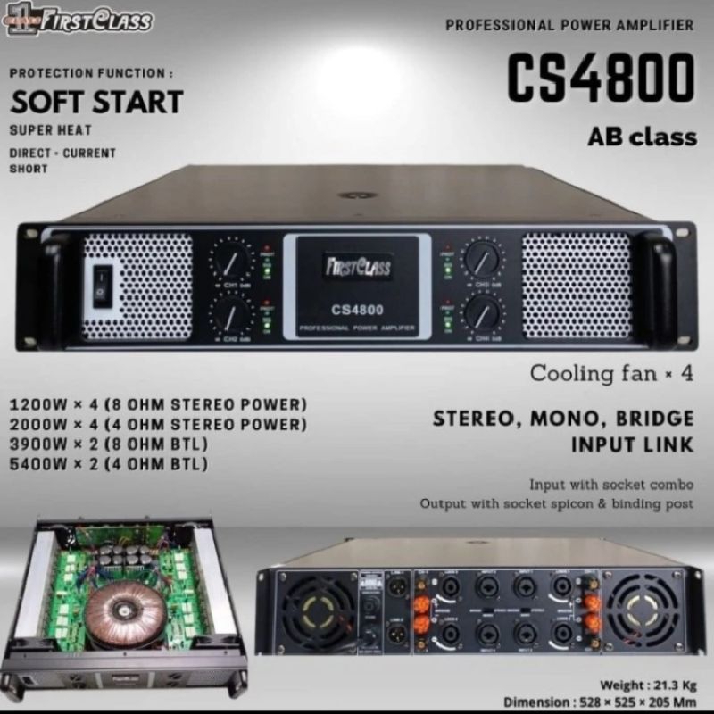 Professional power amplifier Firstclass CS 4800 4channel