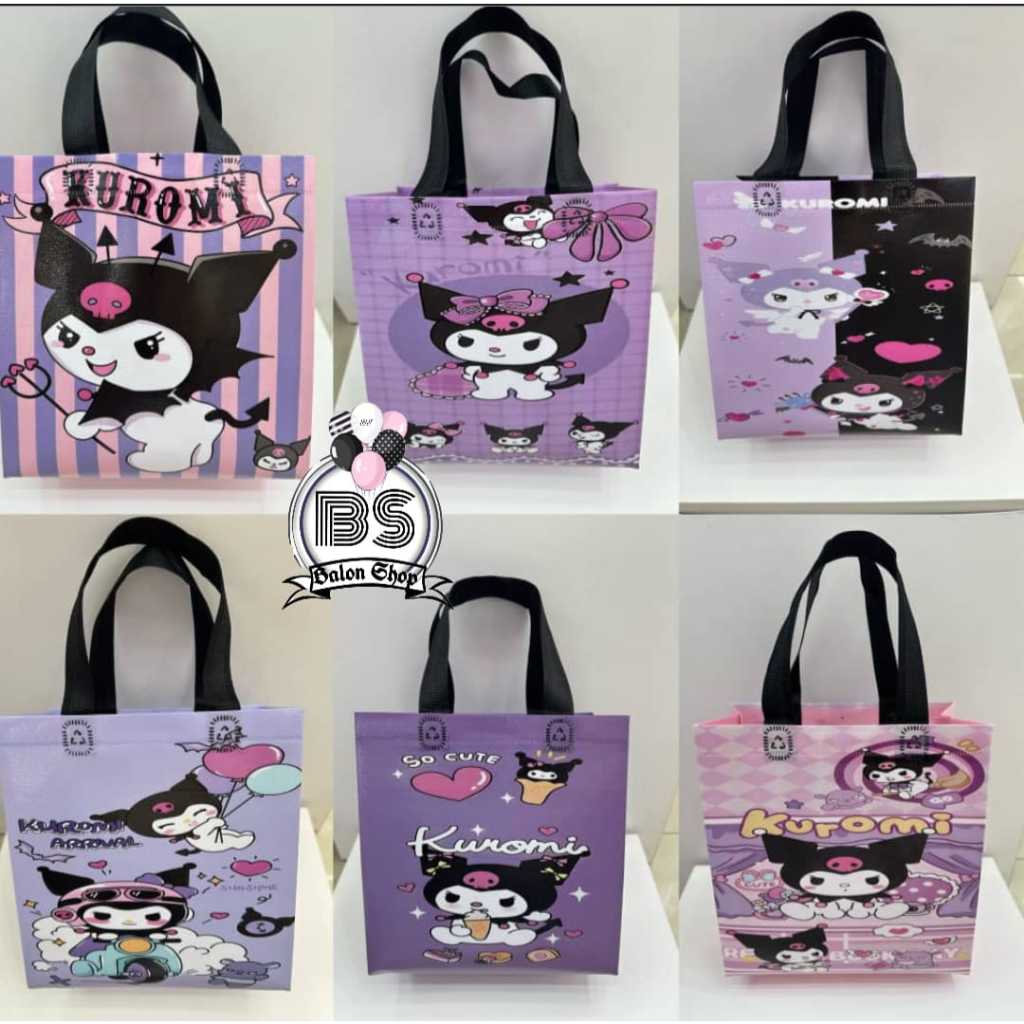 

1 PCS TAS SNACK ULANG TAHUN MOTIF KUROMI / GOODIE BAG KUROMI / TAS BIRTHDAY PARTY