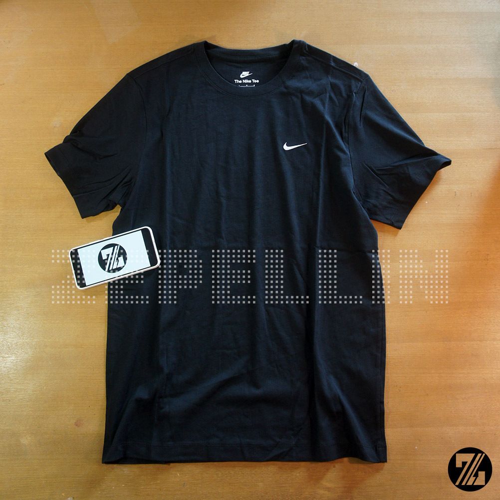 BAJU / KAOS TSHIRT NIKE SPORTSWEAR EMBROIDERED SWOOSH ORIGINAL - BLACK