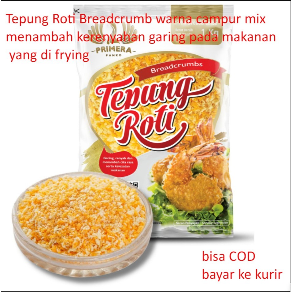 

Tepung Roti Breadcrumb warna campur mix menambah kerenyahan garing pada makanan yang di frying 450 gr